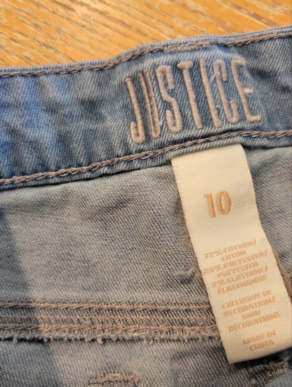 Justice Denim Shorts with Multicolor Sequin Front Denim Shorts. Girls Size 10 - Picture 6 of 9